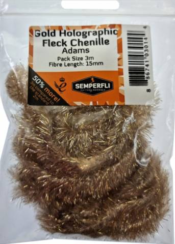 SEMPERFLI Gold Holographic Fleck Chenille 15mm Large